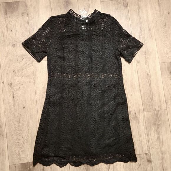 MINKPINK Revolve Tell Tale Lace Mini Dress Black Size L - Picture 3 of 9